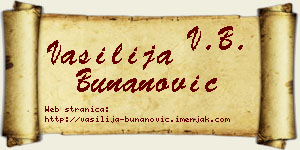 Vasilija Bunanović vizit kartica
